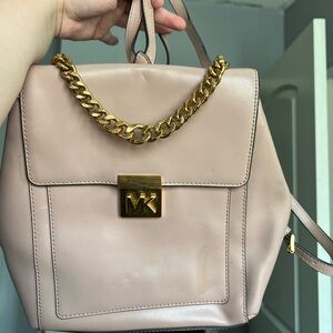 michael kors soft pink leather backpack